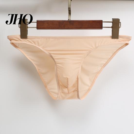 Slip d'été pour homme 3D U-convexe Basse taille Fin Culotte Couleur unie Poche tridimensionnelle Sous-vêtement Respirant