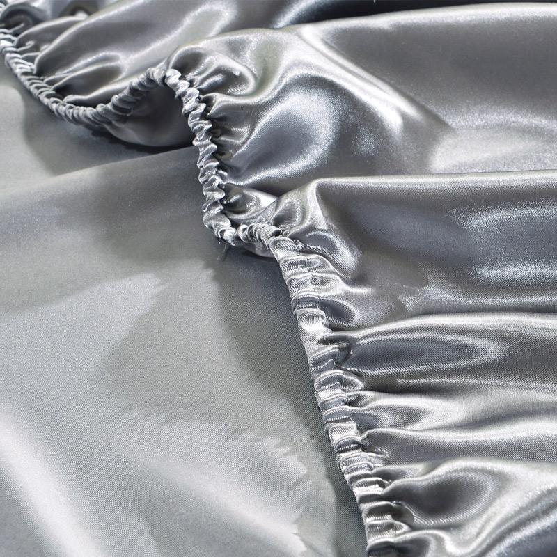 Satin Fitted Sheet Queen Deep Pocket Single  Mattress Cover Breathable Soft Comfortable Bed Set Sheet NO Pillowcase 90  160x200
