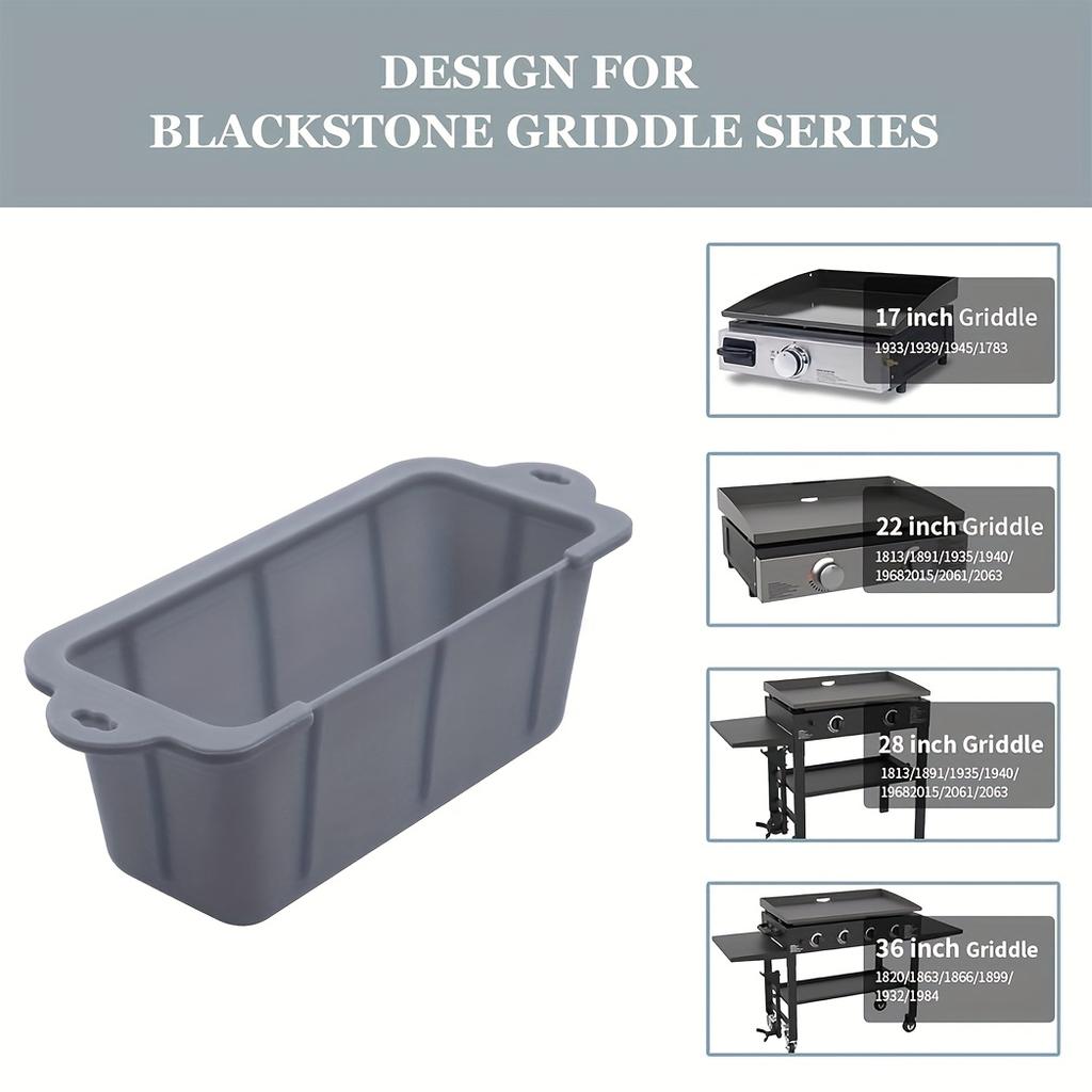 Silicone Grease Cup Liner for Blackstone Grill - Reusable, Drip Pan Design, Easy-to-Clean, Heat-Resistant, Ideal for Griddle Rear Grease Collection
