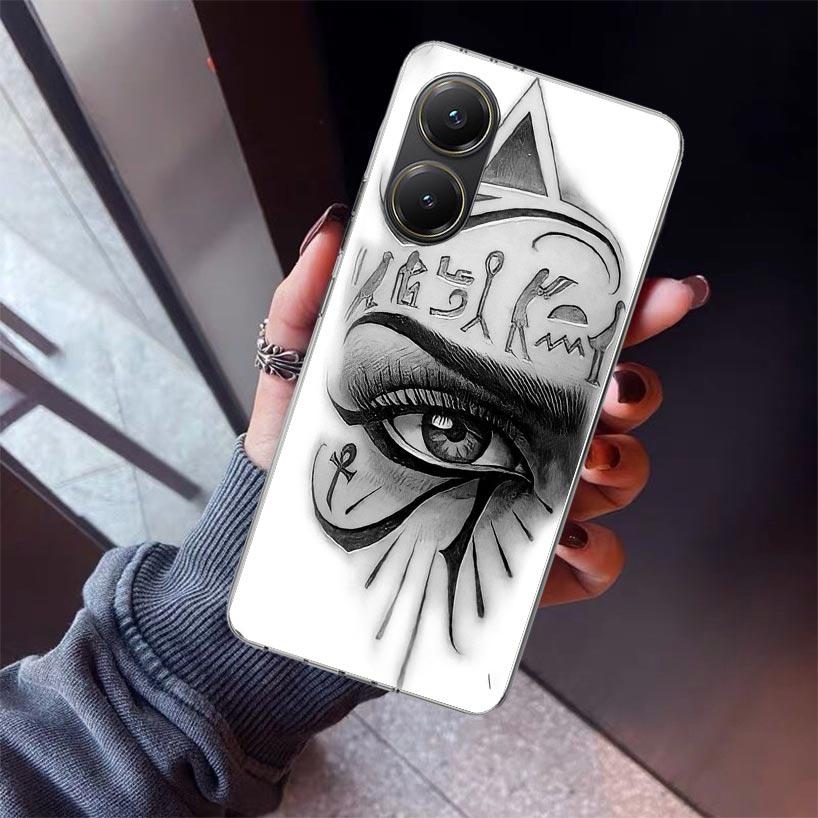 Sacred Eye of Horus Egypt Fresco Phone Case For Xiaomi Poco X7 X6 X5 Pro F7 Ultra Redmi 15C 15 13 13C 12 12C 10 10A 10C 9 9A 9C