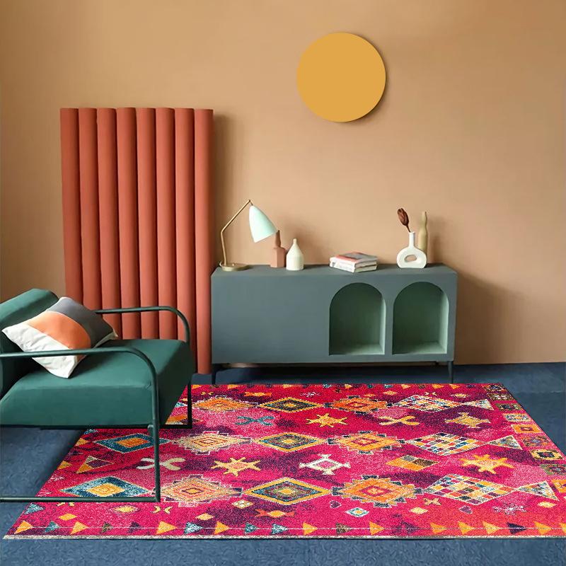 Modern Trendy Bohemian Living Room Rug, Teenage Aesthetic Room Decor Furry Large Rug, Kitchen Bathroom Non-slip Floor Mat