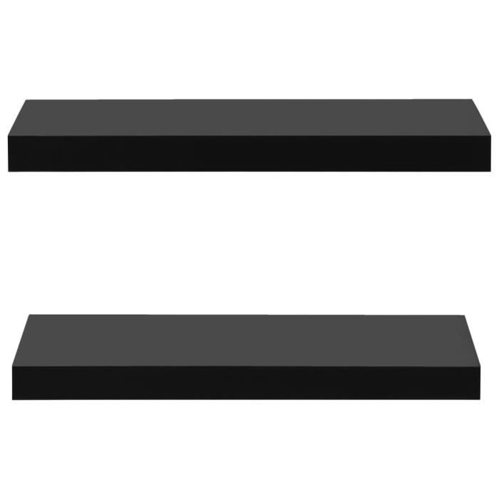VidaXL Floating Wall Shelves 2 Pcs Black 40x20x3.8 Cm