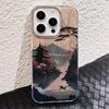 Chinese Style Landscape Painting Phone Case For iPhone 17 Air 13 11 Pro 12 14 15 16 Pro Max 16E Shockproof Bumper Hard Cover