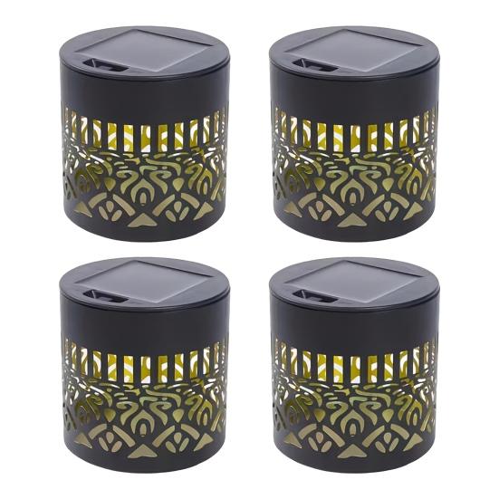 Solar Wall Light, 7 Color Changing Metal Fence Lamp with Projection, Outdoor Waterproof Garden Light for Yard Patio Column Decor