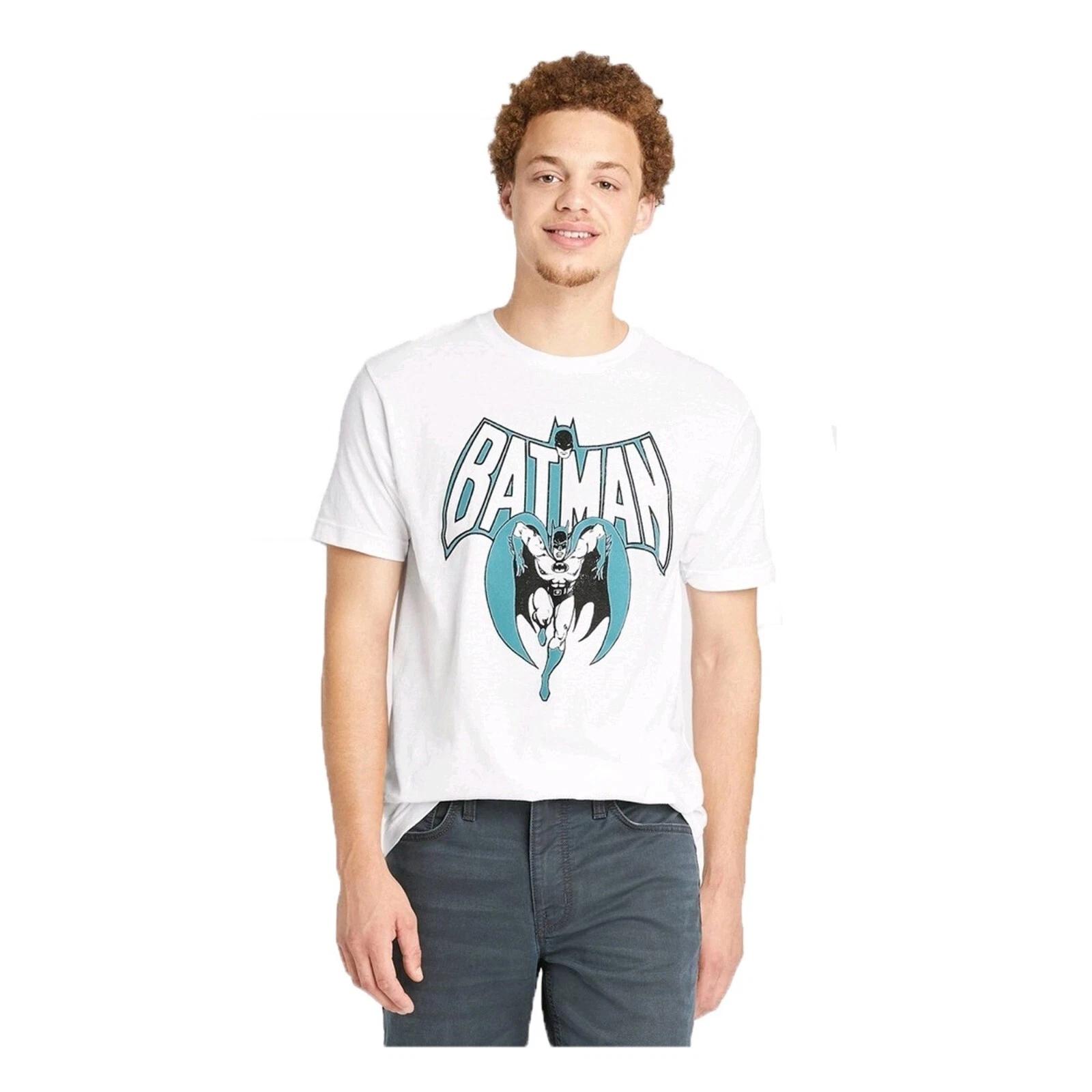 Batman Mens Batman Vintage Graphic White Shirt New S, M, L S