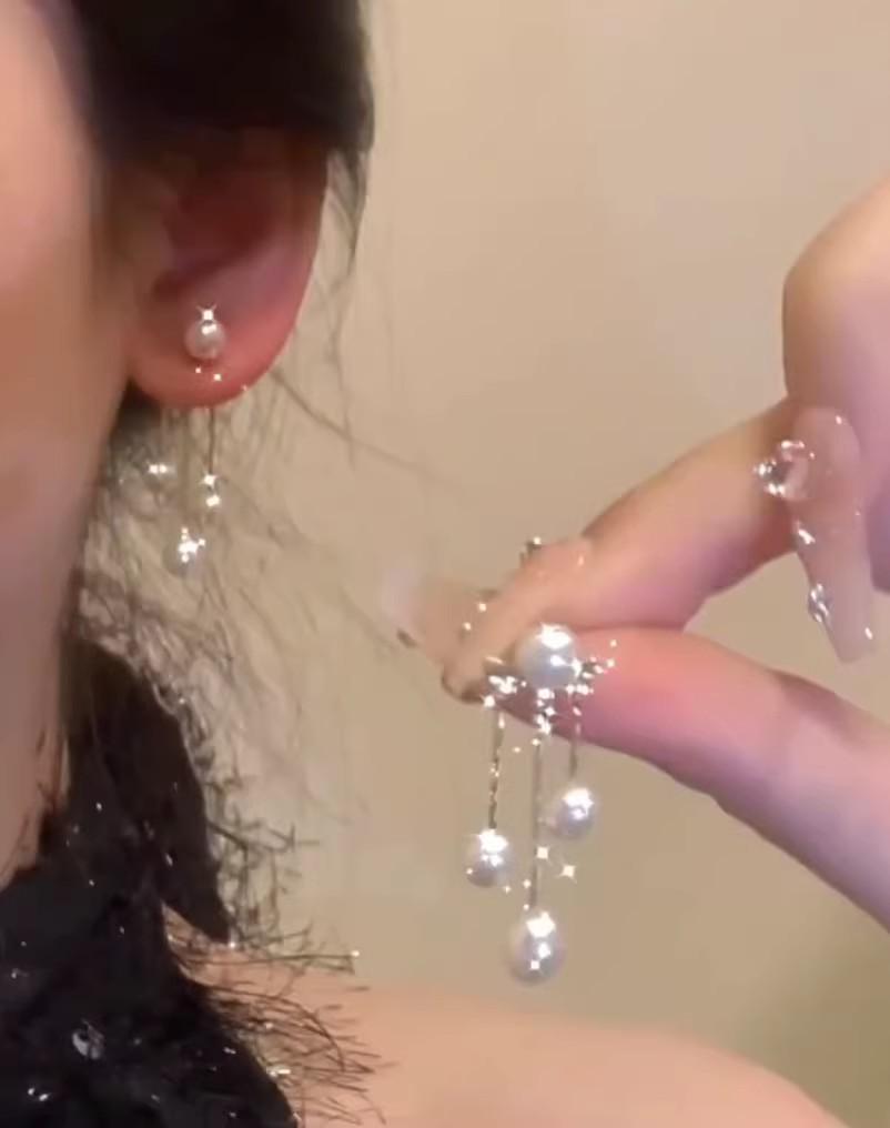 Super Glitzernde Zirkon Quastenohrringe - Vintage Koreanischer Influencer Stil 2025 Trend