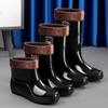 Rain Shoes Oil-resistant Wear-resistant Tall Tube Fashionable Deodorant Waterproof Thickened Lightweight Water Anti-fouling Rain Shoes Keep Warm