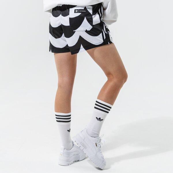 adidas Oryginalne Marimekko Wygodne Sportowe Haftowane Oddychające Codzienne Szorty Damskie Szorty Czarne Białe H20477