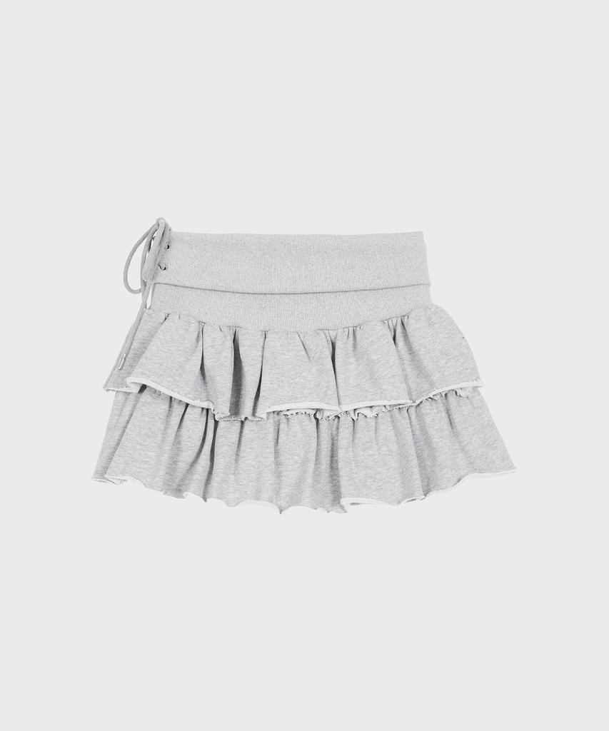 Alkialka Ruffle Jersey Skirt (Gray)