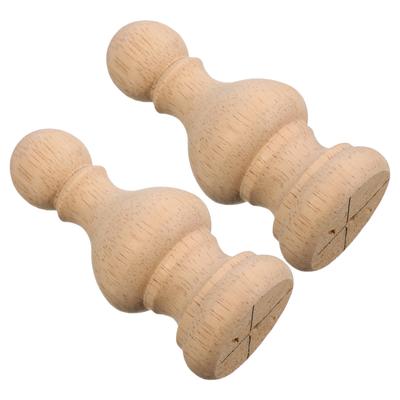 2Pcs Solid Wood Finials Roman Bridge Carved Decorative Fence Toppers for Stair Railings Bed Posts Furniture Embellishments