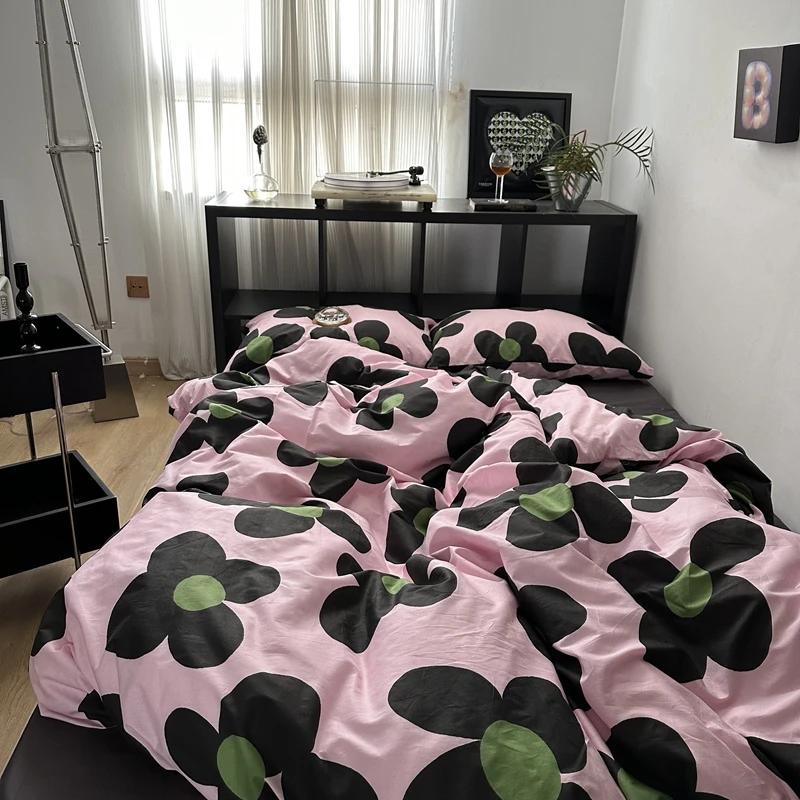 Bettwäsche Bettbezug Streifen Jungen Mädchen Einzelgröße Queen-Size Bettbezug Kissenbezug Bettwäsche Erwachsene Mode Heimtextil Nordisch Sling