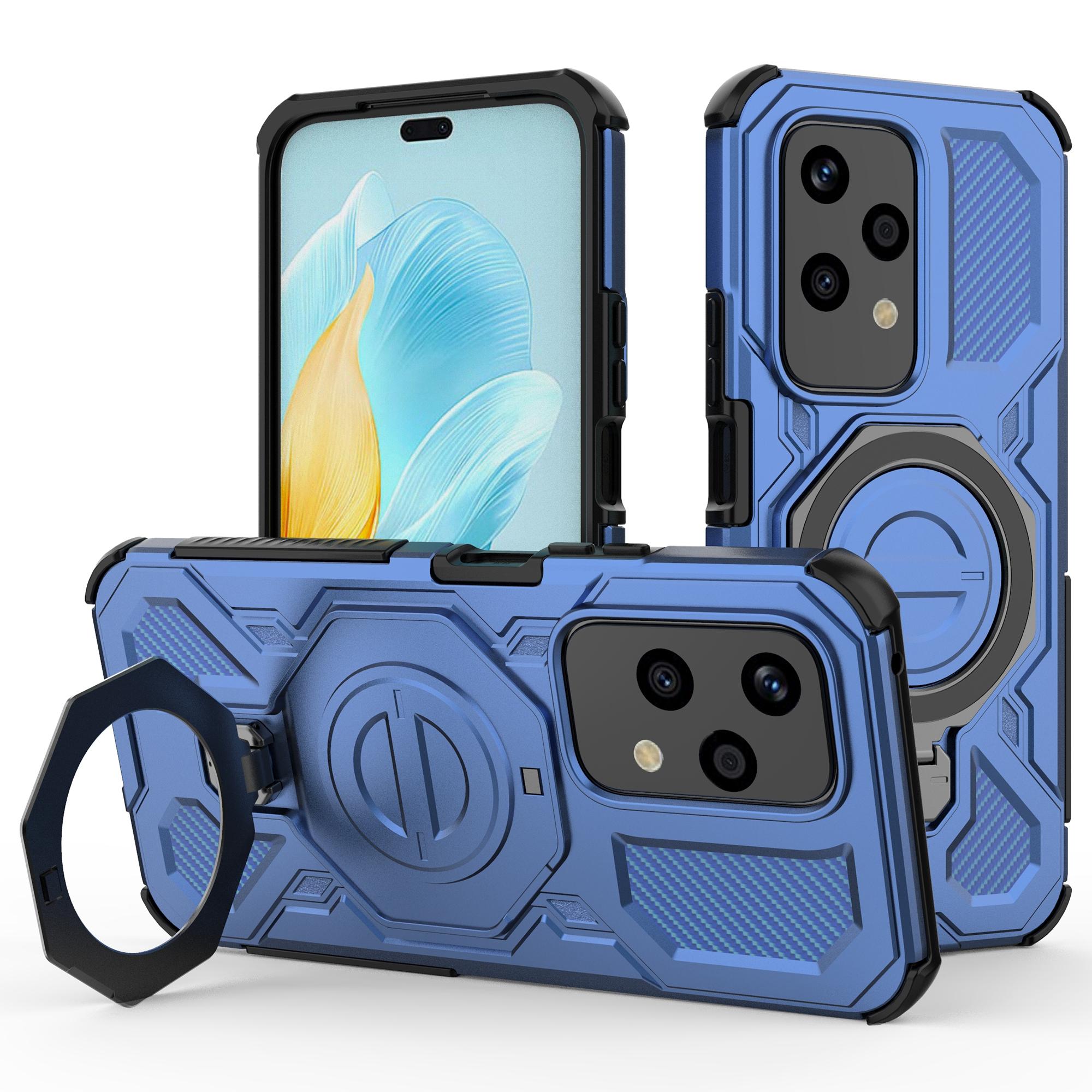 

For Honor 200 Lite Magnetic Case Rotating Metal Kickstand PC + TPU Phone Back Cover B