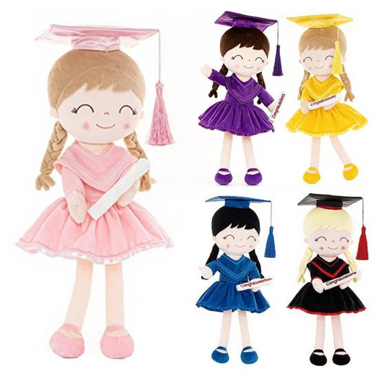 2026 Graduation Plush Doll with Cap & Gown Soft Stuffed Toy for Kids 13-Inch Commemorative Gift for Kindergarten Preschool Elementary Grads