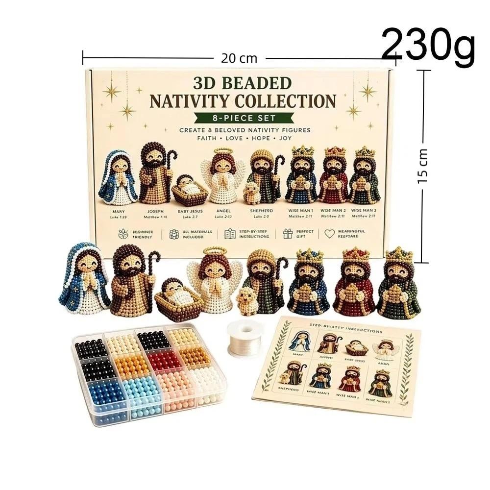 Handmade Christmas Nativity Beading Kit Christmas Beaded Craft Kit  Desktop Ornament