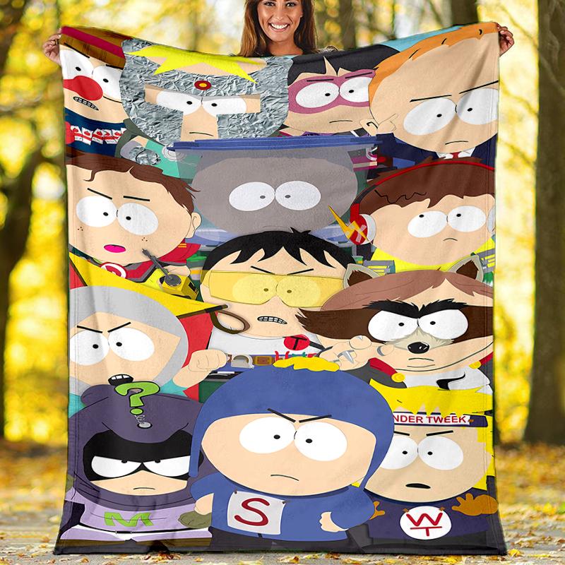 South Park Theme Printed Blanket - Perfect for Couch, Bed, Travel & Outdoor Use | Machine Washable, Cozy & Durable.