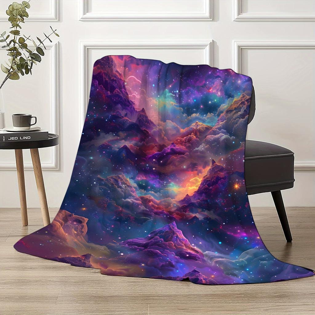 Fantasy Galaxy Space Nebula Print Art Blanket - Soft All-Season Multi-Purpose Throw for Home, Couch, Bed & Gift