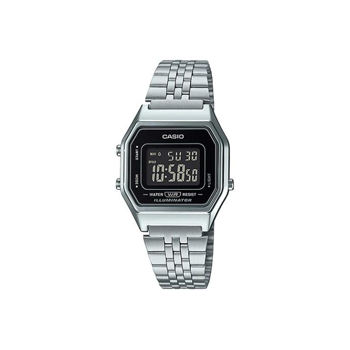 CASIO Men VINTAGE Series Black Watch LA680WA-1B LA680WA-1B Silver Strap