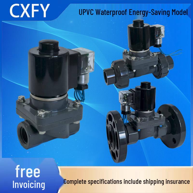 CXFY Chengxin UPVC Solenoid Valve: Energy-saving, Waterproof, Non-heating, Anti-corrosion, Internal Thread Union Flange.