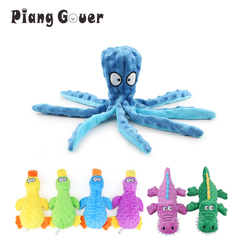 Octopus Crocodile Squeak Dog Toy Squid Puppy Plush Pet Toy Play Interactive Cat Supplies