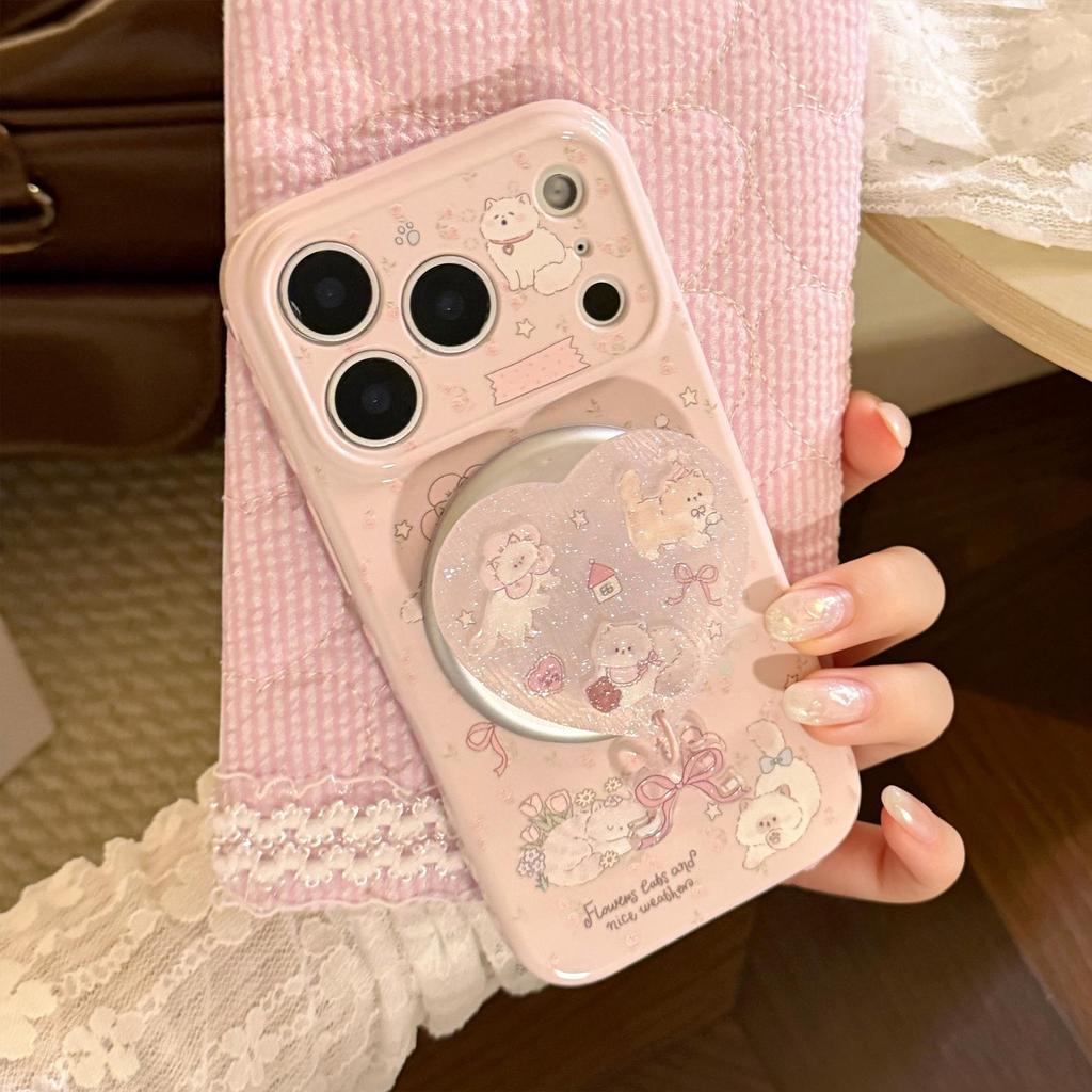 3D Cartoon Kitten Phone Case with Stand for iPhone 16, iPhone 17, and iPhone 17 Pro Max