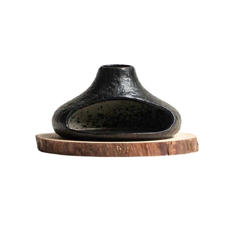

Decorative Little Stack Pot With Natural Wood Base To Improve home setting And Scent utilizes чёрный