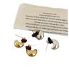 Niche High-End Bean Metal Stud Earrings Femininity Unique Personality Fashion Commuting Elegant Versatile Earrings