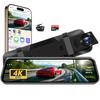 2025 Upgraded 4K Mirror-Type Dash Cam [WiFi + Reinforced Rear] 10-inch Mirror-Type Dash Cam with Front and Rear Cameras, Extendable, Ultra-Clear Night
