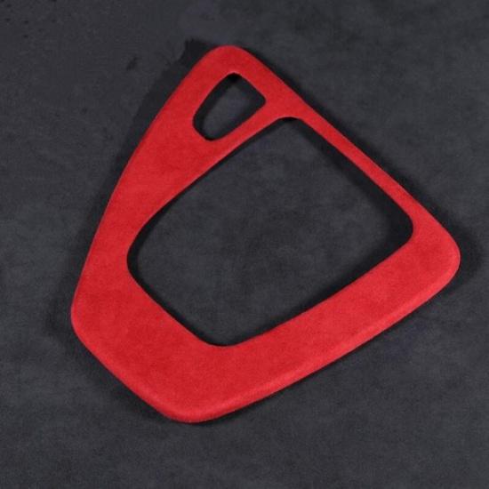 Red Suede Leather Wrap Car Gear Shift Panel Cover Sticker For BMW 3 E90 2005-12