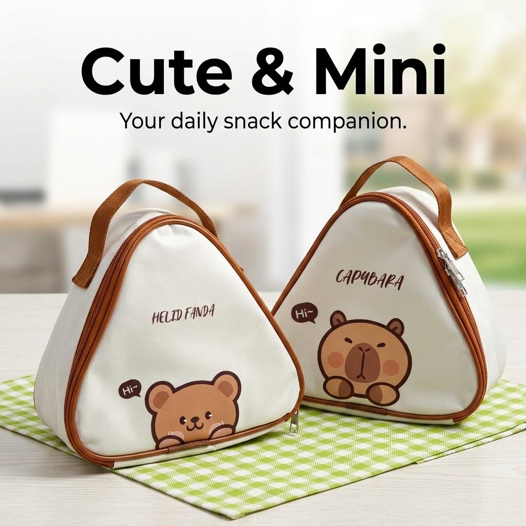 Mini Cartoon Thermal Bento Box Bag For Students Portable Waterproof Oxford Insulated Lunch Bag Outdoor Picnic Bag Cooler Bag