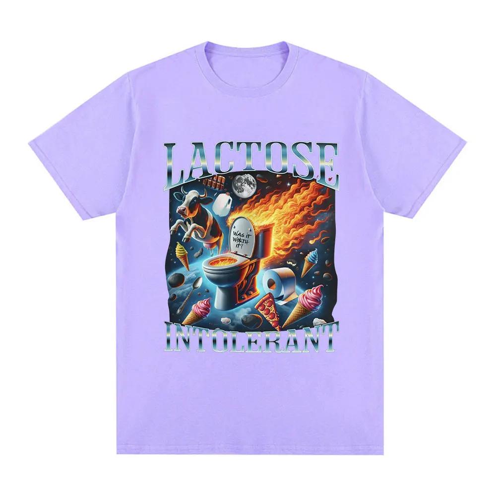 Lactose Intolerant Funny Meme Graphic T Shirt WoFashion Vintage T-shirt Casual Cotton Short Sleeve Oversized T-shirts
