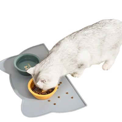Cat Feeding Mat Waterproof  Solid Color Silicone Pet Food Pad Pet Bowl Drinking Mat  Placemat Easy Washing Dog Accessories