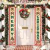 Merry Christmas Door Banner Decoration 2026 Christmas Decor for Home Xmas Hanging Ornaments Navidad Noel Gifts New Year 2026
