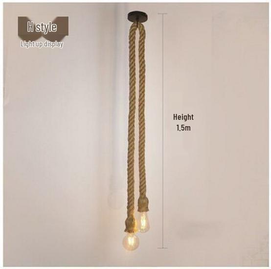American Retro Hemp Rope Pendant Lamp for Restaurants, Hotels, Shops, and Bars