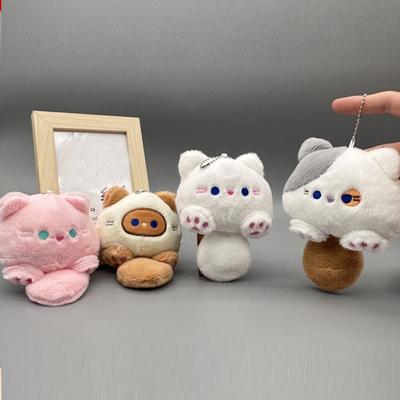 Chaveiro de animal de desenho animado pendurado gato charme boneca de pelúcia pingente gatinho pelúcias brinquedo de pelúcia macio chaveiro encantos mochila decoração