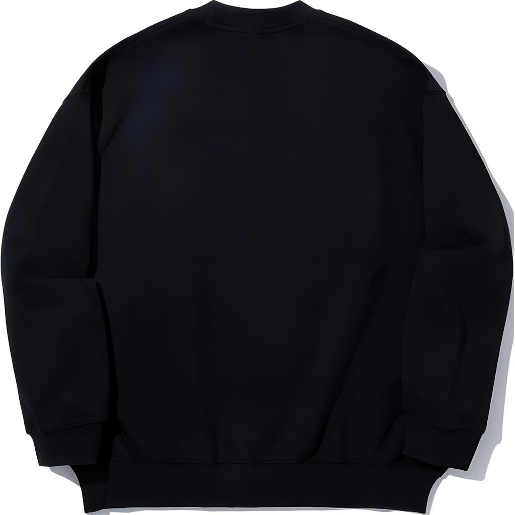 Li Ning Reignite Series Loose Round Neck Comfortable Casual Pullover Letter Print Sweatshirt Unisex sweatshirt Black AWDUB61-4