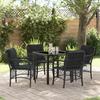 VidaXL 5-piece Garden Dining Set with Cushions In Black Poly Rattan 3380205