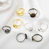 10pcs DIY Ring Blank Base Setting Iron Metal Adjustable Fit 8mm 10mm Glass Cabochons Rings Handmade Jewelry Making Accessories