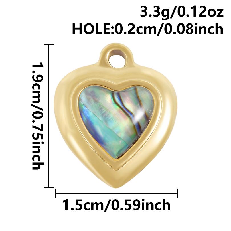 2pcs Different Shape Transparent Drip Oil Abalone Shell Charm Stainless Steel Charms For Jewelry Making Pendant DIY Accessories