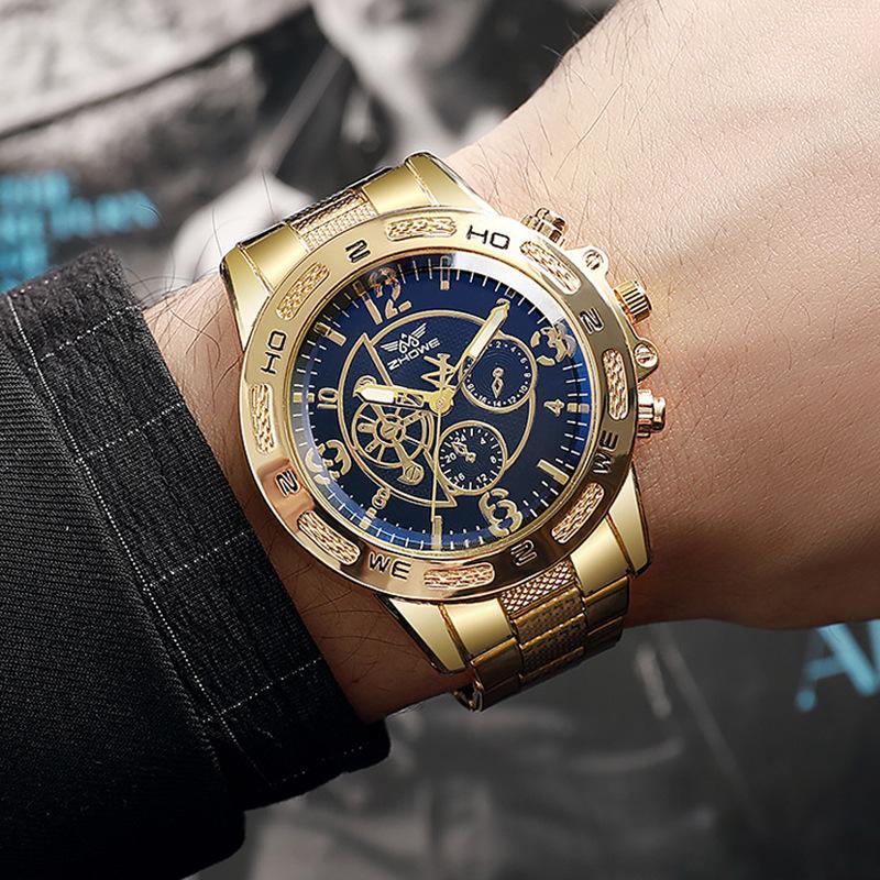 

Men s Watch Men s Watch Blue Light Large Dial Steel Strap Quartz Watch