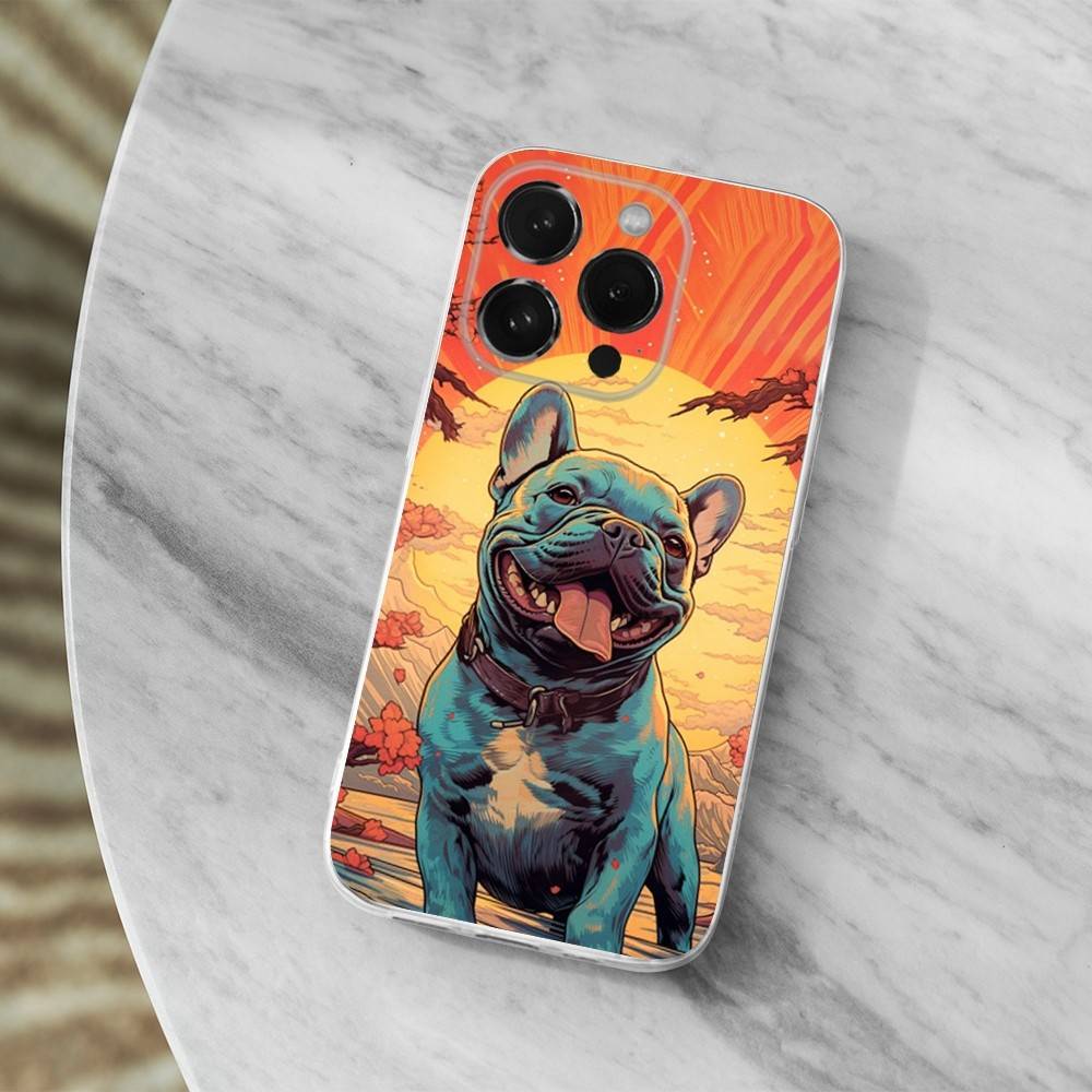 

French Art Bulldog Dog Case For iPhone Max,13,XR,SE,12,15,Pro,17,Plus,11,14,16,X,XS,Mini Transparent Soft Cover iPhone12PROMAX