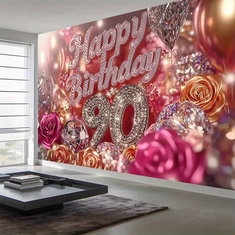 90. Rosen-Geburtstag Hintergrund 1 Stück - Wanddekoration