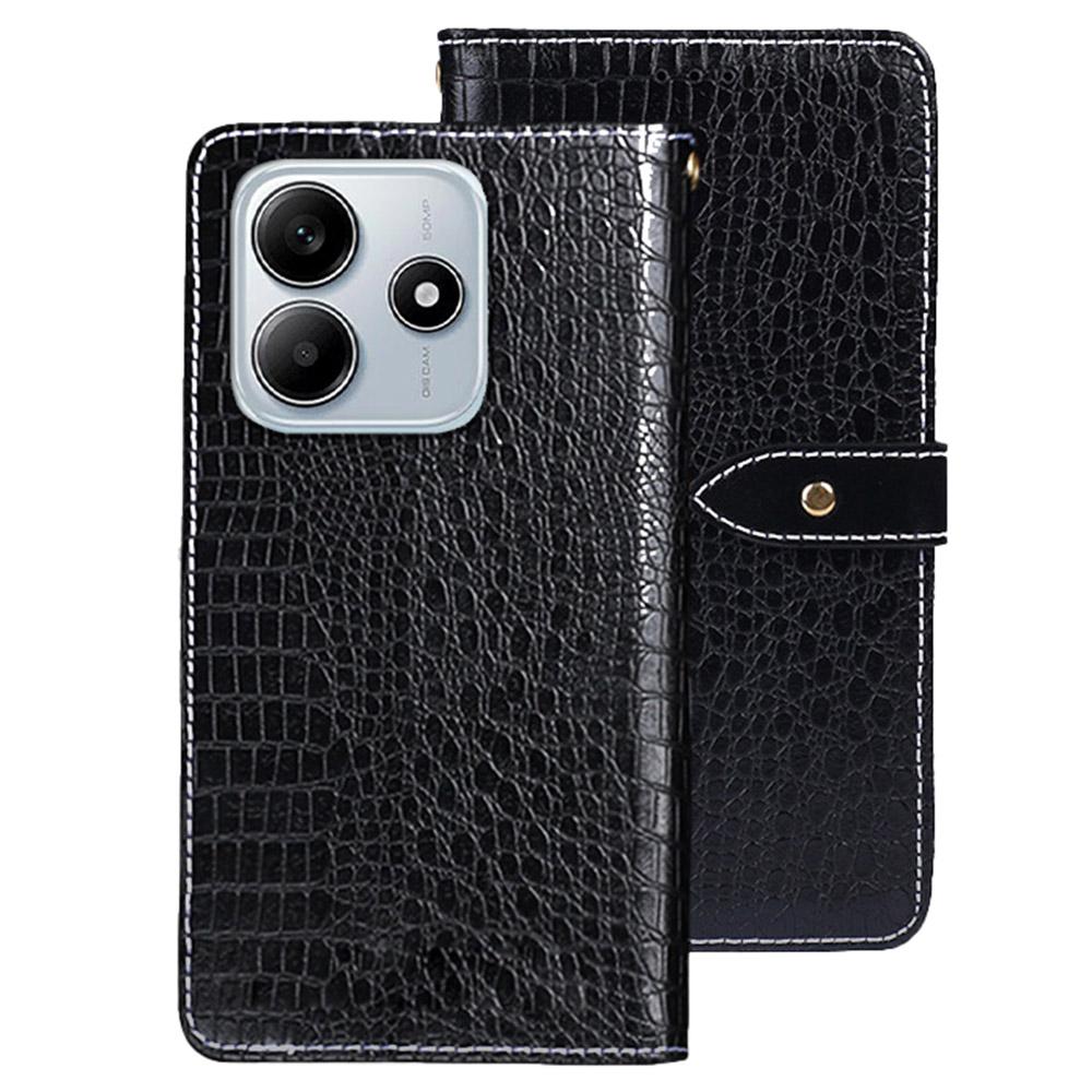 IDEWEI For Xiaomi Redmi Note 14 5G Case Crocodile Texture PU Leather Flip Phone Cover A