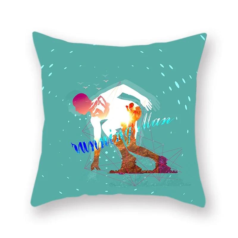 Abstract Geometry Nordic Technology Polyester Cushion Cover Home Decoration Line Character Pillowcase 45X45Cm Fundas De Cojin