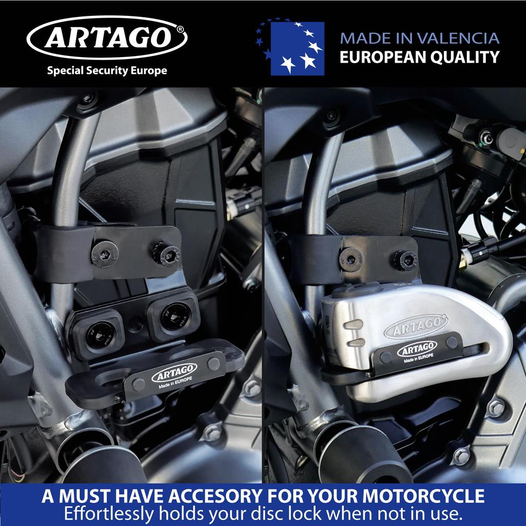 Artago K202 Alarm Disc Lock is a transport bracket for transporting Artago 32 and attaches to a pipe or screw