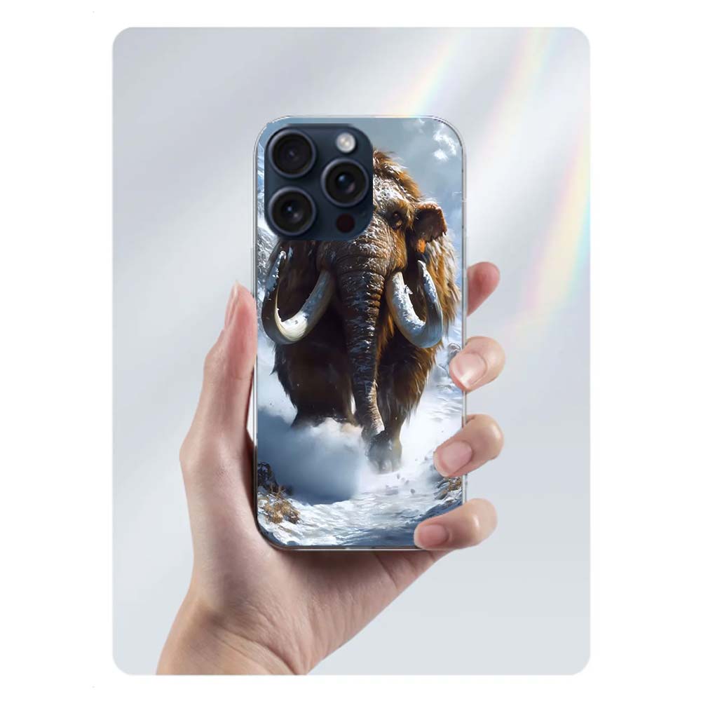 

A Huge Mammoth Clear Phone Case For Iphone 17 Air 16 Pro Max 15 Pro 14 Plus 17E 16E 11 13 12 Mini Cover Cases Fundas Cell TPU Ca iPhone 12 (12 Pro)
