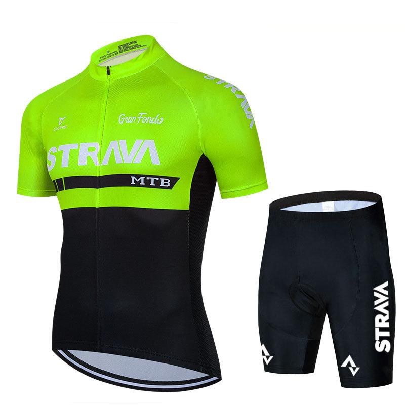 

STRAVA 2026 Summer Bike Men s Cycling Suit Mountain Breathable Bike Short Sleeve Set S