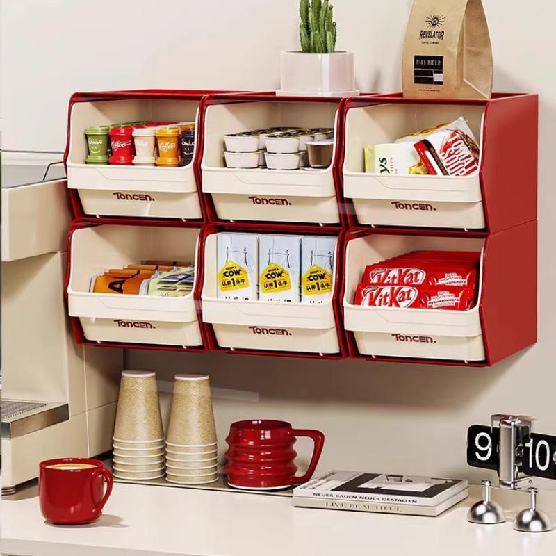 Office Desktop Storage Box Organizer Kitchen Clear Drawer Tea Bag Storage Container Capsule Coffee Instant Milk Tea Storage Rack