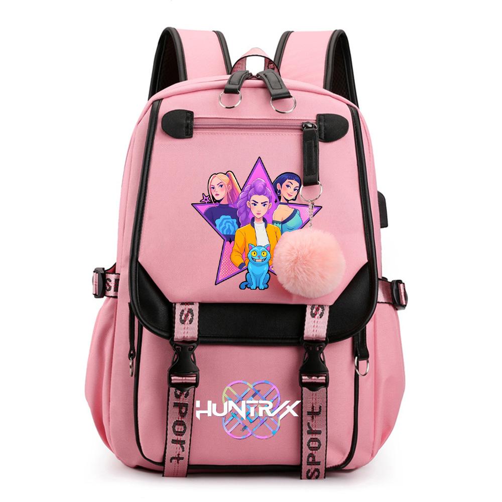 Anime K-Pop Demon Hunters Printed Backpack Schoolbag for Teenager Student Girl Boy Bookbag Large Capacity Waterproof Travel Bag Gift Rucksak