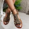 Women'S Stylish Sandals with a Leopard And Zebra Print Design, Featuring an Elegant And Versatile Style, Perfect for Outdoor Beach Outings.
