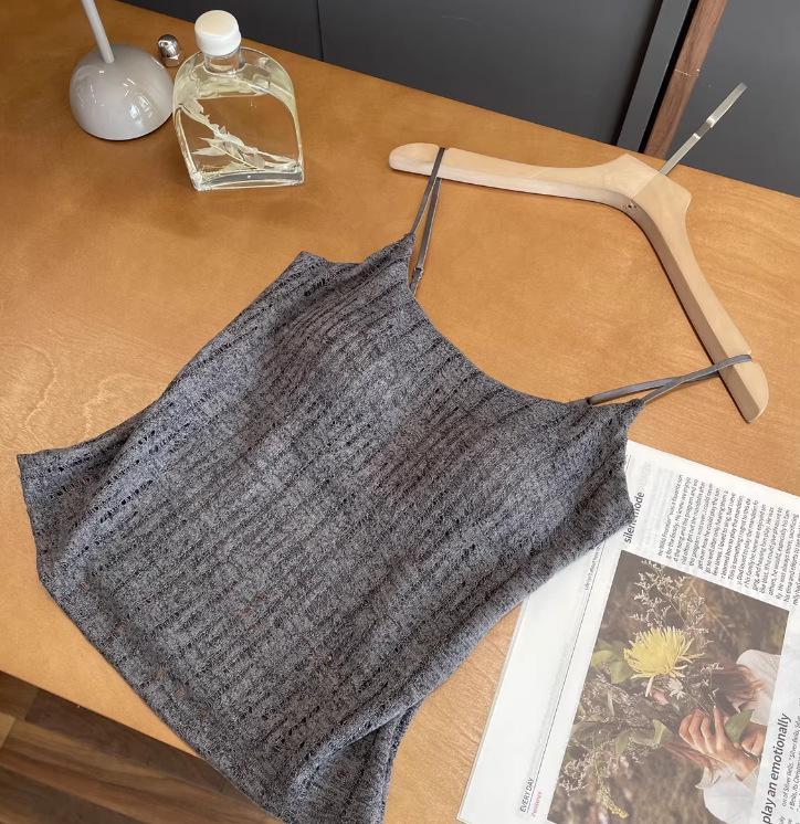 

French Bubble Lace Camisole HB26225: Elegant Integrated Cup Tank Top F (Weight 80-105 lbs)